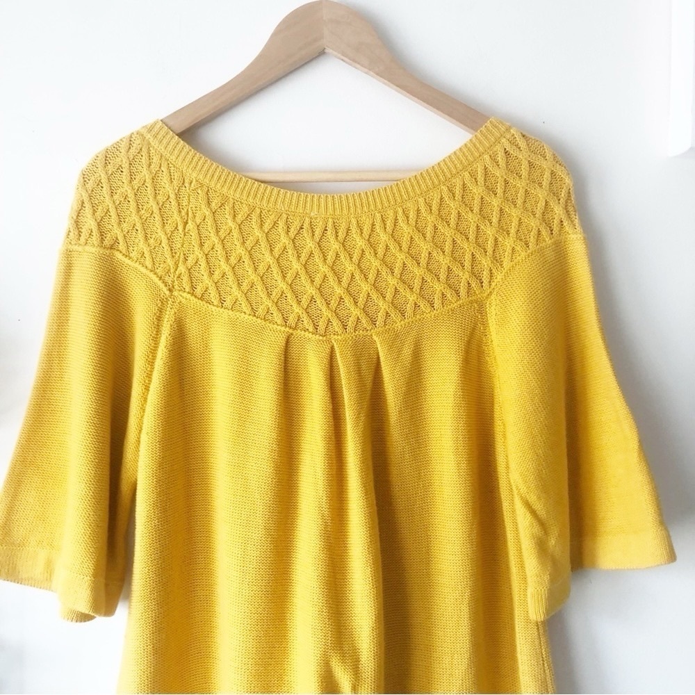 Vintage 90s Y2K B. Moss Marigold Yellow Two Button Cardigan 100% Cotton Size XL - Picture 7 of 10